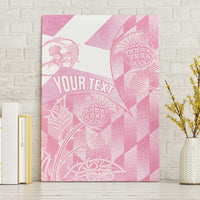 Scotland Rugby Custom Canvas Wall Art Go Scottish Thistle Pink Version - Wonder Print Shop