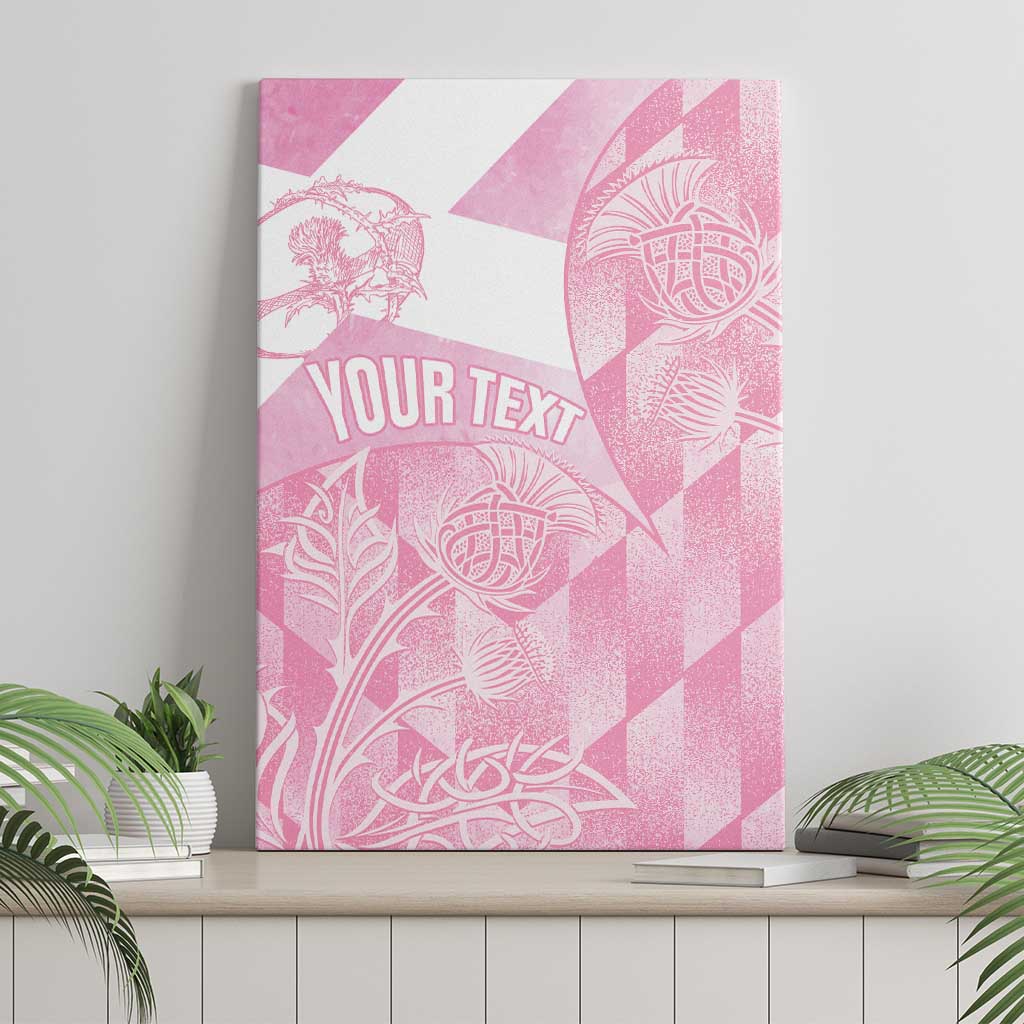 Scotland Rugby Custom Canvas Wall Art Go Scottish Thistle Pink Version - Wonder Print Shop