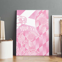 Scotland Rugby Custom Canvas Wall Art Go Scottish Thistle Pink Version - Wonder Print Shop