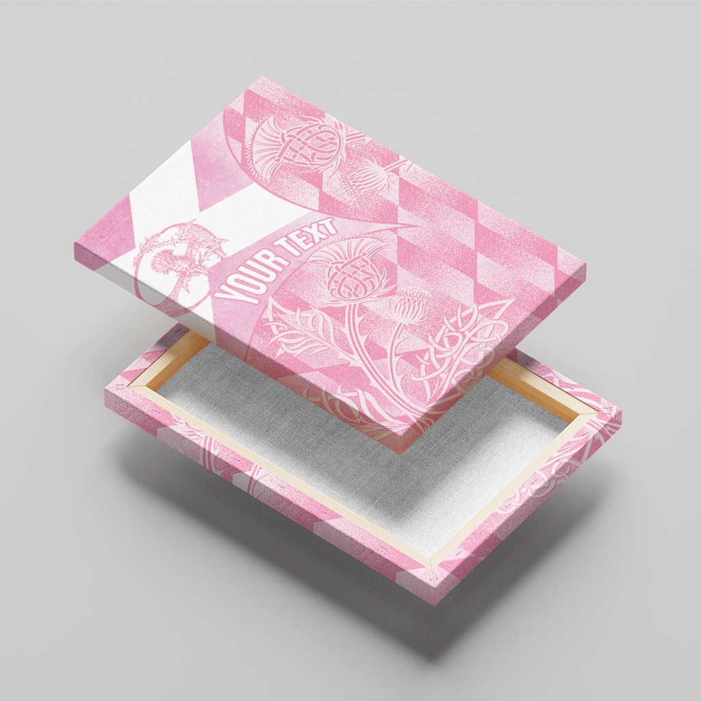 Scotland Rugby Custom Canvas Wall Art Go Scottish Thistle Pink Version - Wonder Print Shop