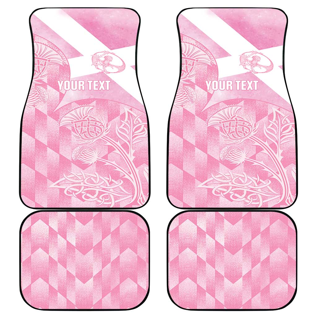 Scotland Rugby Custom Car Mats Go Scottish Thistle Pink Version - Wonder Print Shop