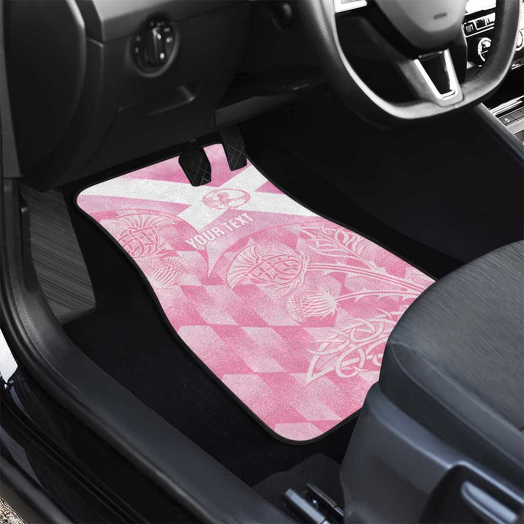 Scotland Rugby Custom Car Mats Go Scottish Thistle Pink Version - Wonder Print Shop