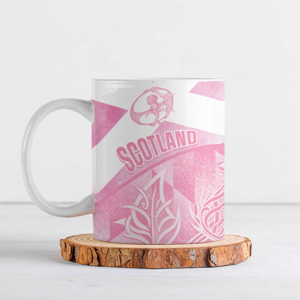 Scotland Rugby Custom Ceramic Mug Go Scottish Thistle Pink Version - Wonder Print Shop