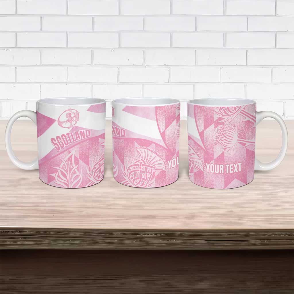 Scotland Rugby Custom Ceramic Mug Go Scottish Thistle Pink Version - Wonder Print Shop