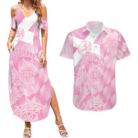Scotland Rugby Custom Couples Matching Summer Maxi Dress and Hawaiian Shirt Go Scottish Thistle Pink Version - Wonder Print Shop