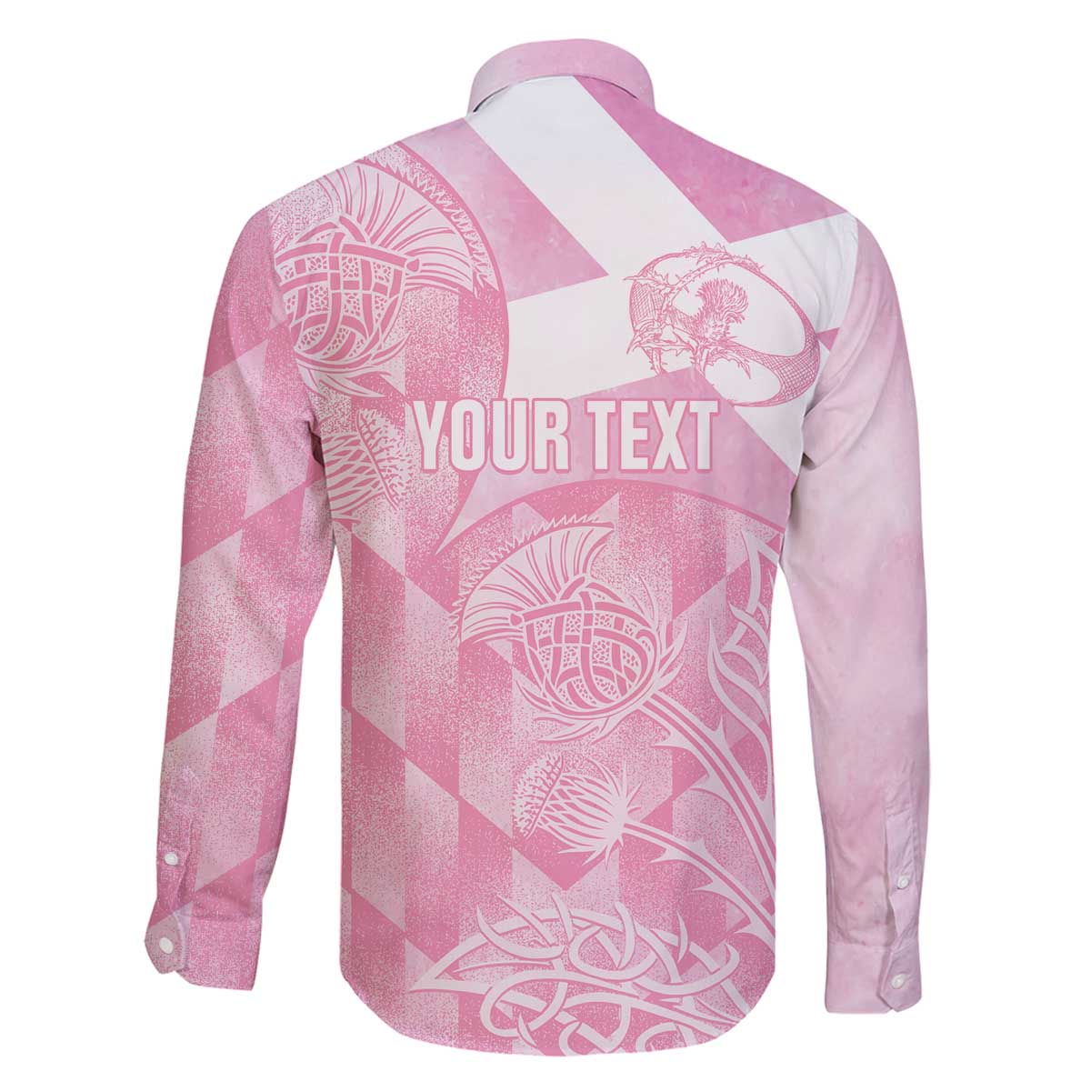 Scotland Rugby Custom Family Matching Off The Shoulder Long Sleeve Dress and Hawaiian Shirt Go Scottish Thistle Pink Version - Wonder Print Shop