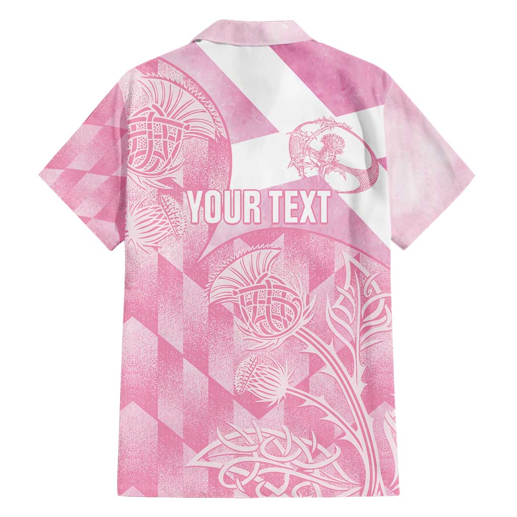 Scotland Rugby Custom Family Matching Puletasi and Hawaiian Shirt Go Scottish Thistle Pink Version - Wonder Print Shop