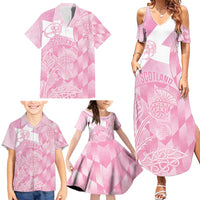 Scotland Rugby Custom Family Matching Summer Maxi Dress and Hawaiian Shirt Go Scottish Thistle Pink Version - Wonder Print Shop