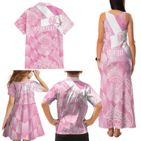 Scotland Rugby Custom Family Matching Tank Maxi Dress and Hawaiian Shirt Go Scottish Thistle Pink Version - Wonder Print Shop