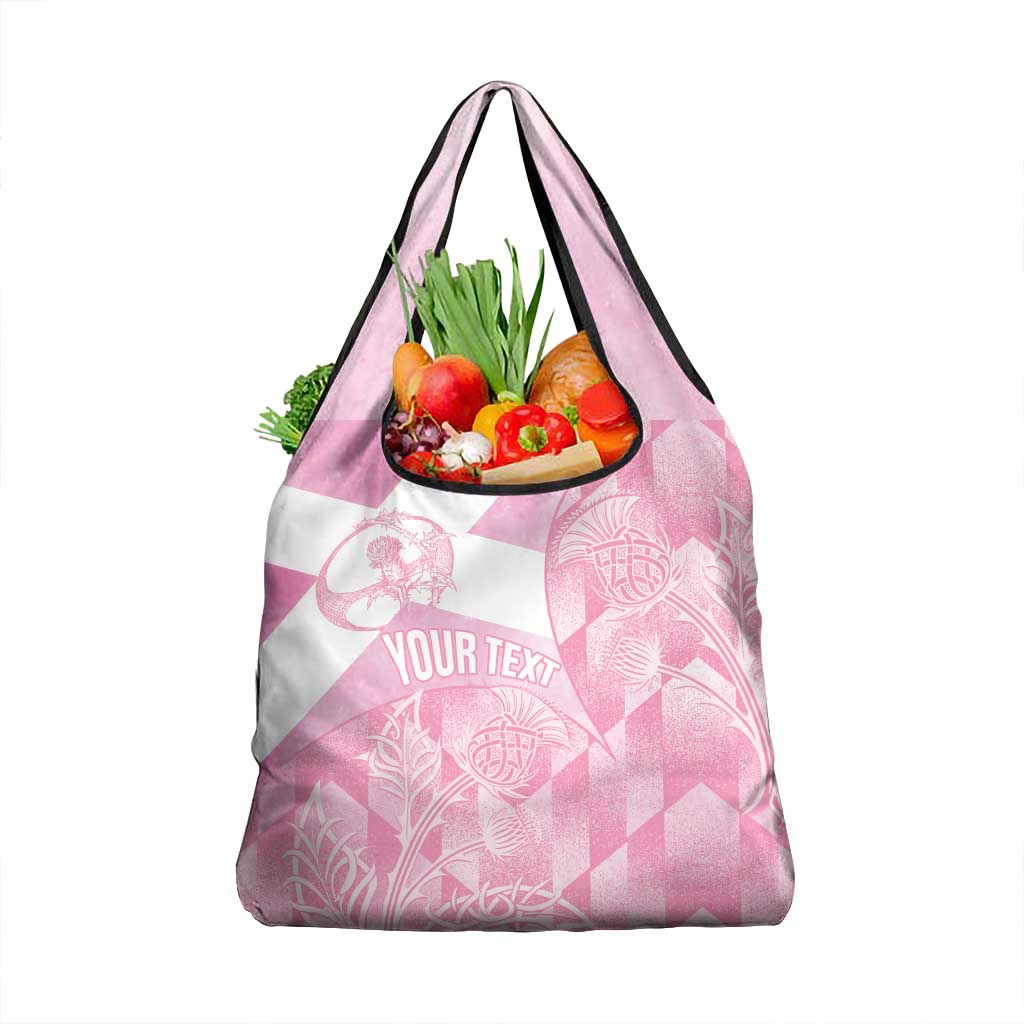Scotland Rugby Custom Grocery Bag Go Scottish Thistle Pink Version - Wonder Print Shop