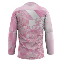 Scotland Rugby Custom Hockey Jersey Go Scottish Thistle Pink Version - Wonder Print Shop