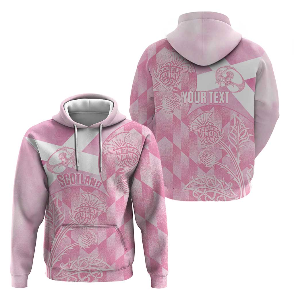 Scotland Rugby Custom Hoodie Go Scottish Thistle Pink Version - Wonder Print Shop