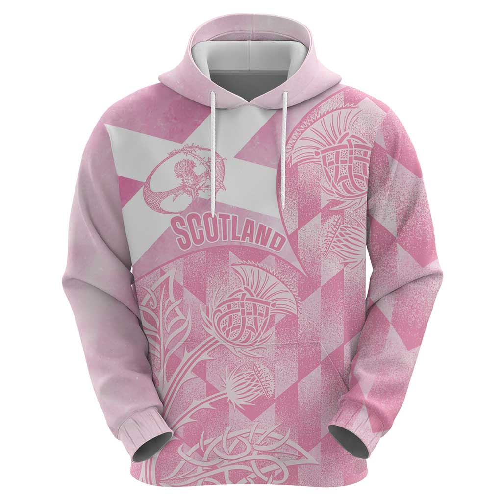 Scotland Rugby Custom Hoodie Go Scottish Thistle Pink Version - Wonder Print Shop