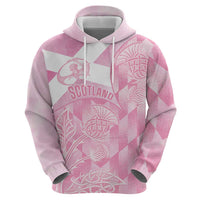 Scotland Rugby Custom Hoodie Go Scottish Thistle Pink Version - Wonder Print Shop