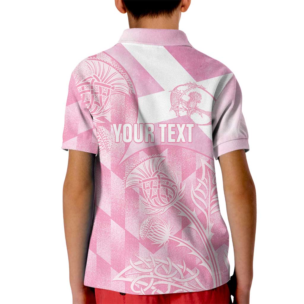 Scotland Rugby Custom Kid Polo Shirt Go Scottish Thistle Pink Version - Wonder Print Shop