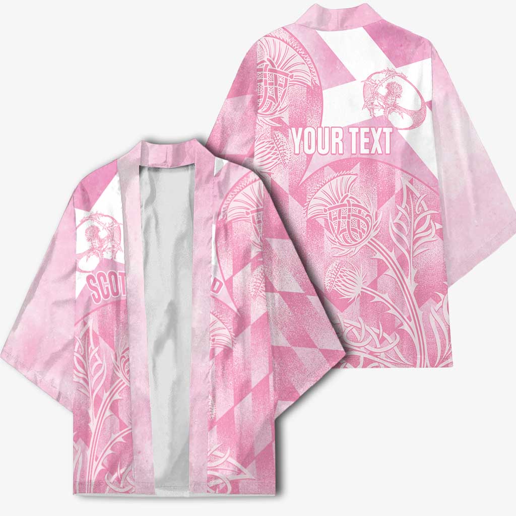 Scotland Rugby Custom Kimono Go Scottish Thistle Pink Version - Wonder Print Shop