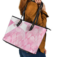 Scotland Rugby Custom Leather Tote Bag Go Scottish Thistle Pink Version - Wonder Print Shop