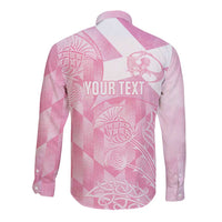 Scotland Rugby Custom Long Sleeve Button Shirt Go Scottish Thistle Pink Version - Wonder Print Shop