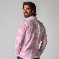 Scotland Rugby Custom Long Sleeve Polo Shirt Go Scottish Thistle Pink Version - Wonder Print Shop