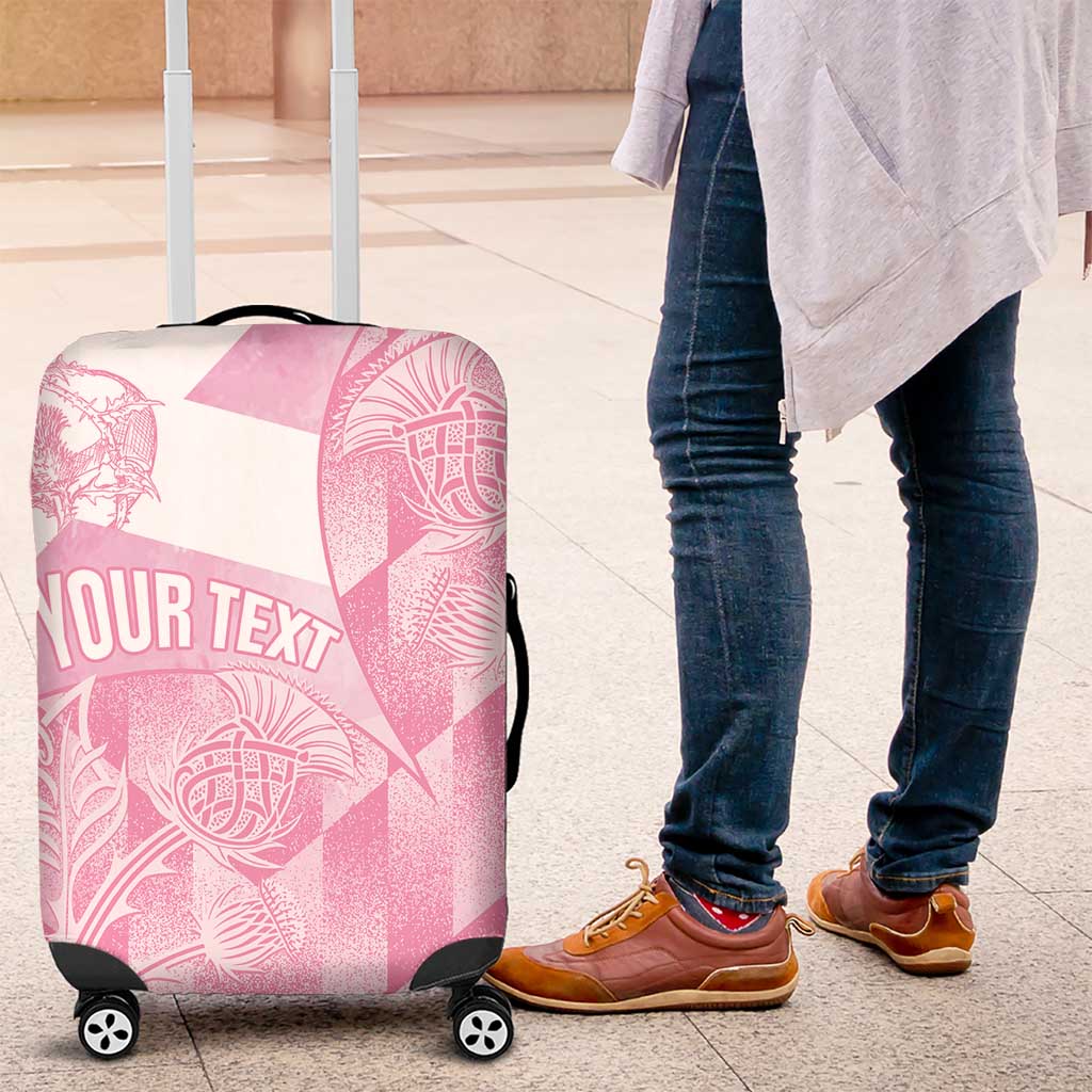 Scotland Rugby Custom Luggage Cover Go Scottish Thistle Pink Version - Wonder Print Shop