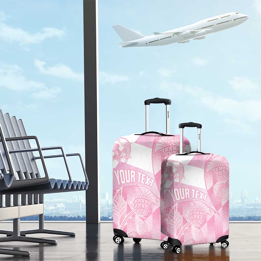 Scotland Rugby Custom Luggage Cover Go Scottish Thistle Pink Version - Wonder Print Shop