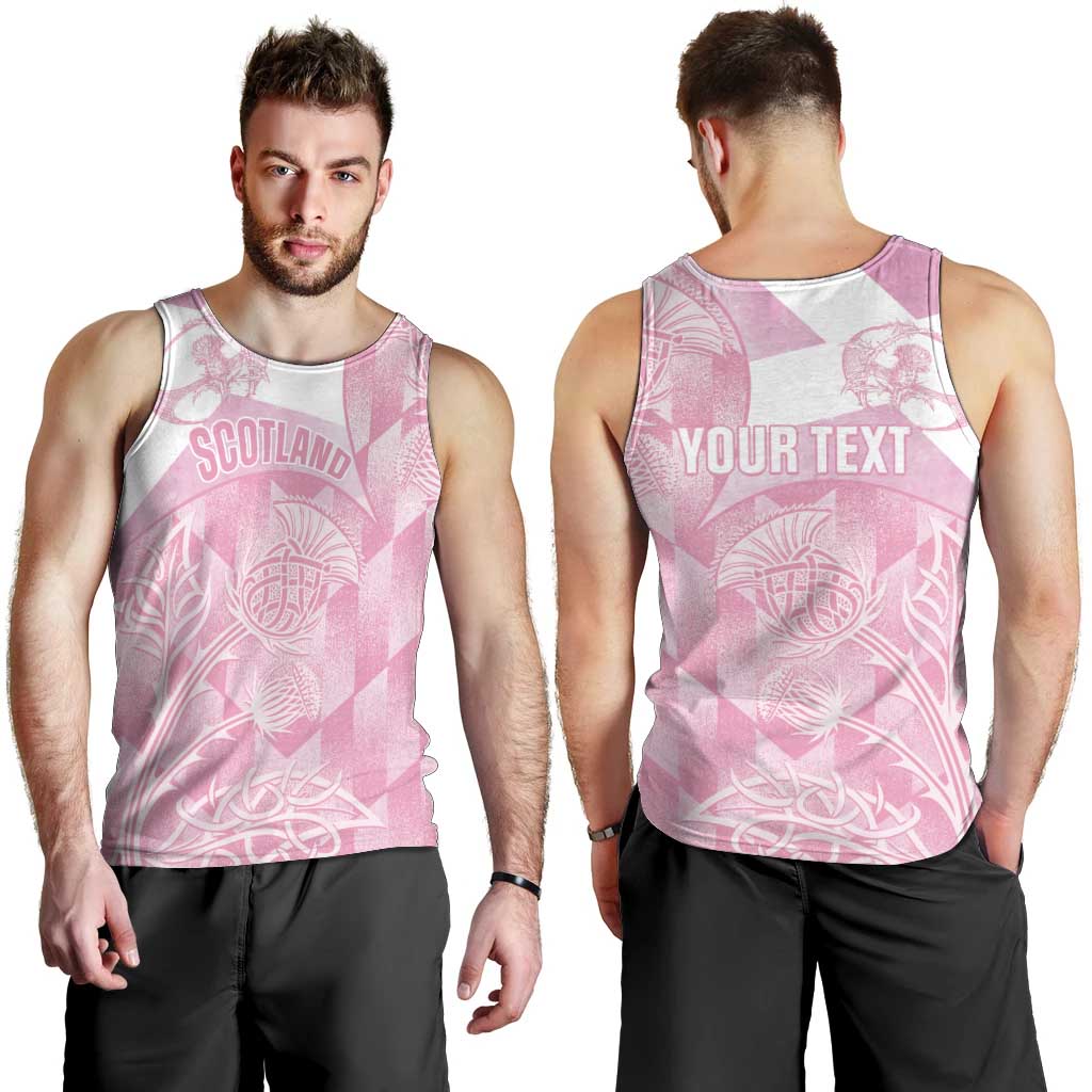 Scotland Rugby Custom Men Tank Top Go Scottish Thistle Pink Version - Wonder Print Shop