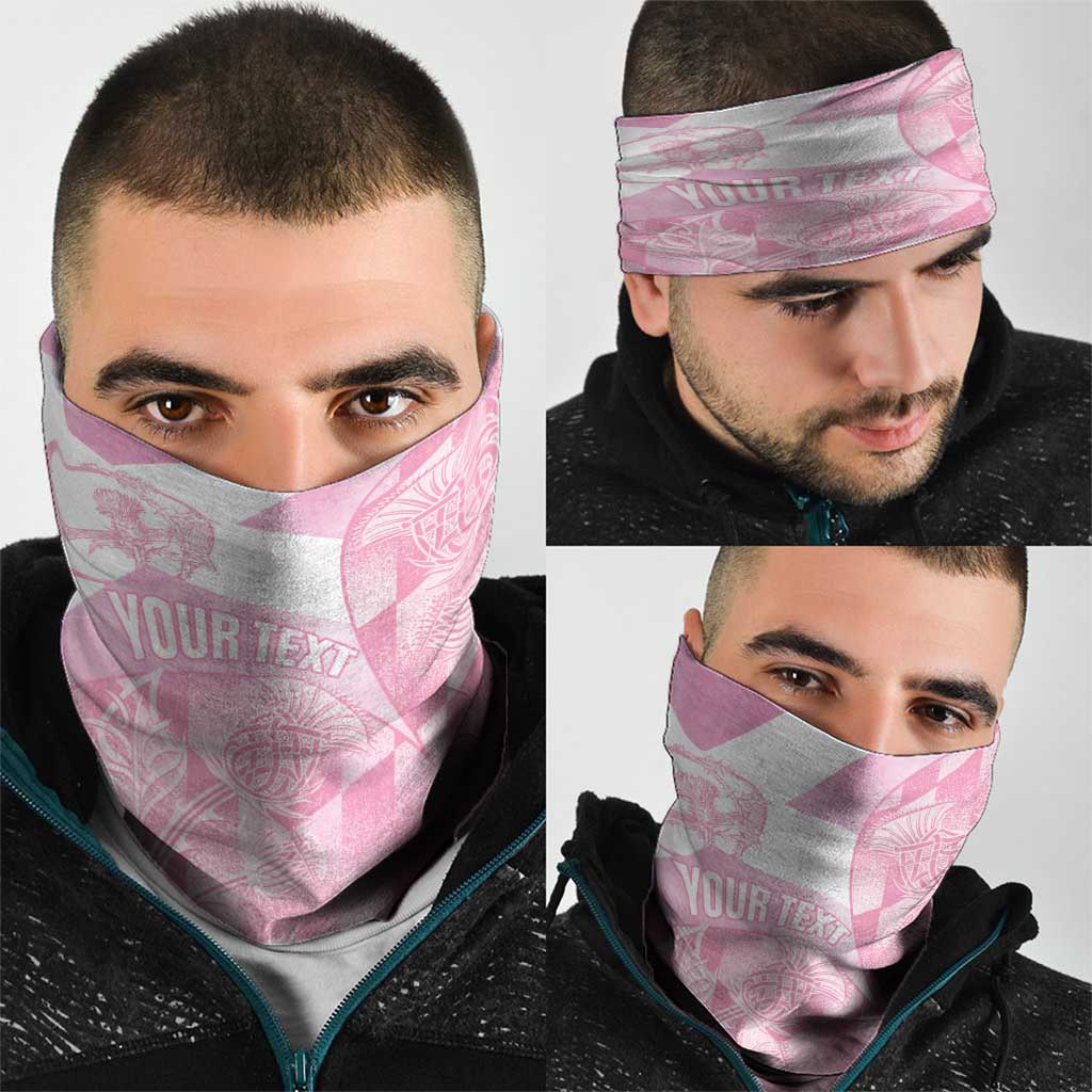 Scotland Rugby Neck Gaiter Go Scottish Thistle Pink Version LT14