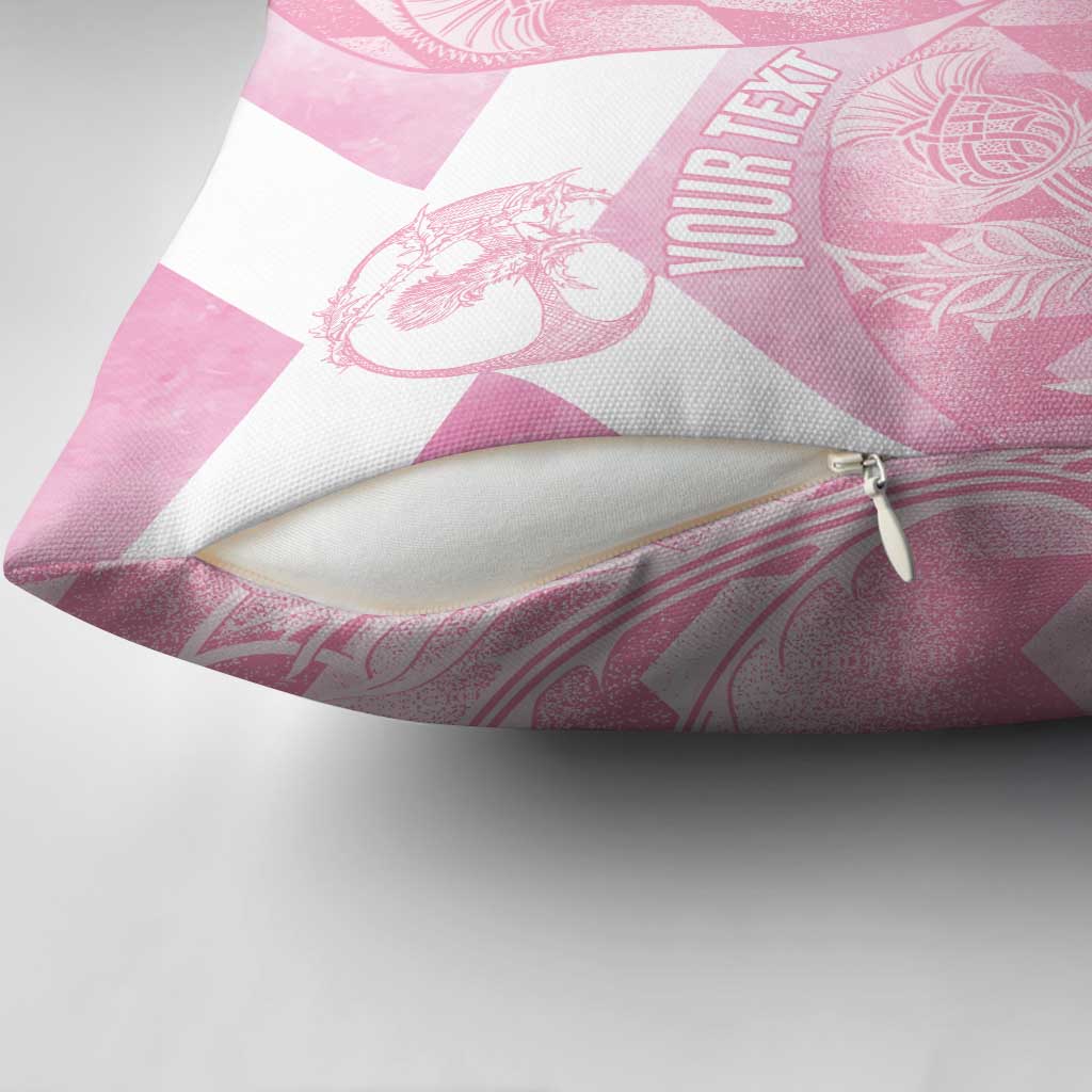 Scotland Rugby Custom Pillow Cover Go Scottish Thistle Pink Version - Wonder Print Shop