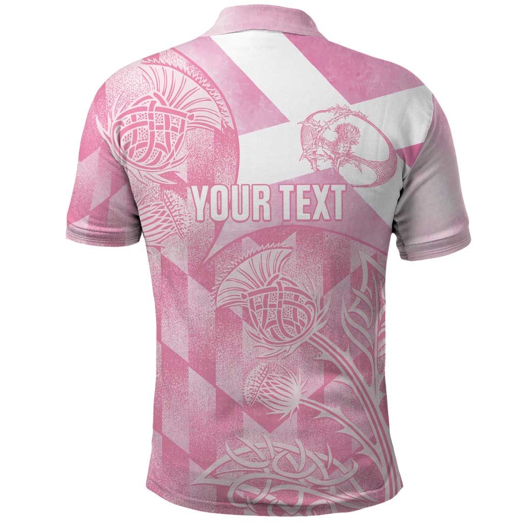 Scotland Rugby Custom Polo Shirt Go Scottish Thistle Pink Version - Wonder Print Shop