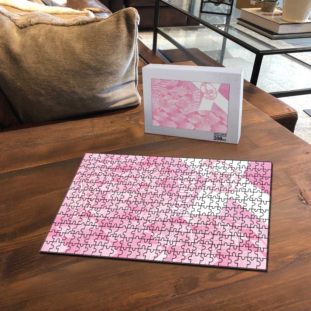 Scotland Rugby Custom Puzzle Go Scottish Thistle Pink Version LT14