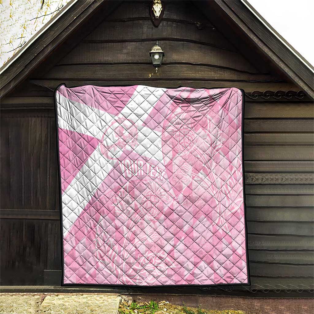 Scotland Rugby Custom Quilt Go Scottish Thistle Pink Version - Wonder Print Shop