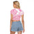 Scotland Rugby Custom Raglan Cropped T Shirt Go Scottish Thistle Pink Version - Wonder Print Shop