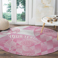 Scotland Rugby Custom Round Carpet Go Scottish Thistle Pink Version - Wonder Print Shop
