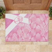 Scotland Rugby Custom Rubber Doormat Go Scottish Thistle Pink Version - Wonder Print Shop