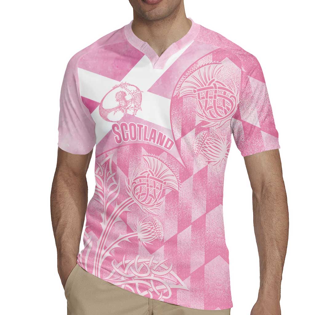 Scotland Rugby Custom Rugby Jersey Go Scottish Thistle Pink Version - Wonder Print Shop