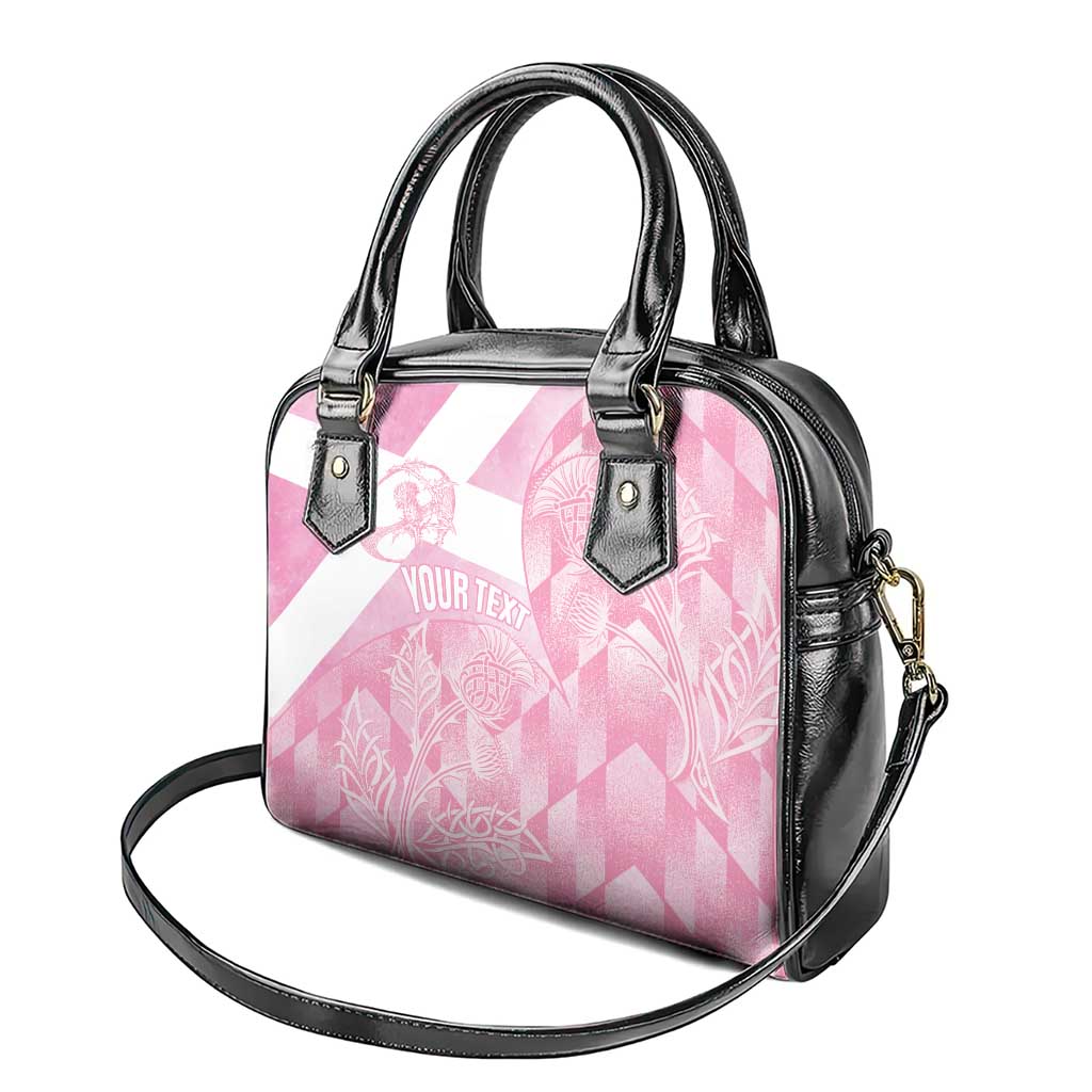 Scotland Rugby Custom Shoulder Handbag Go Scottish Thistle Pink Version - Wonder Print Shop