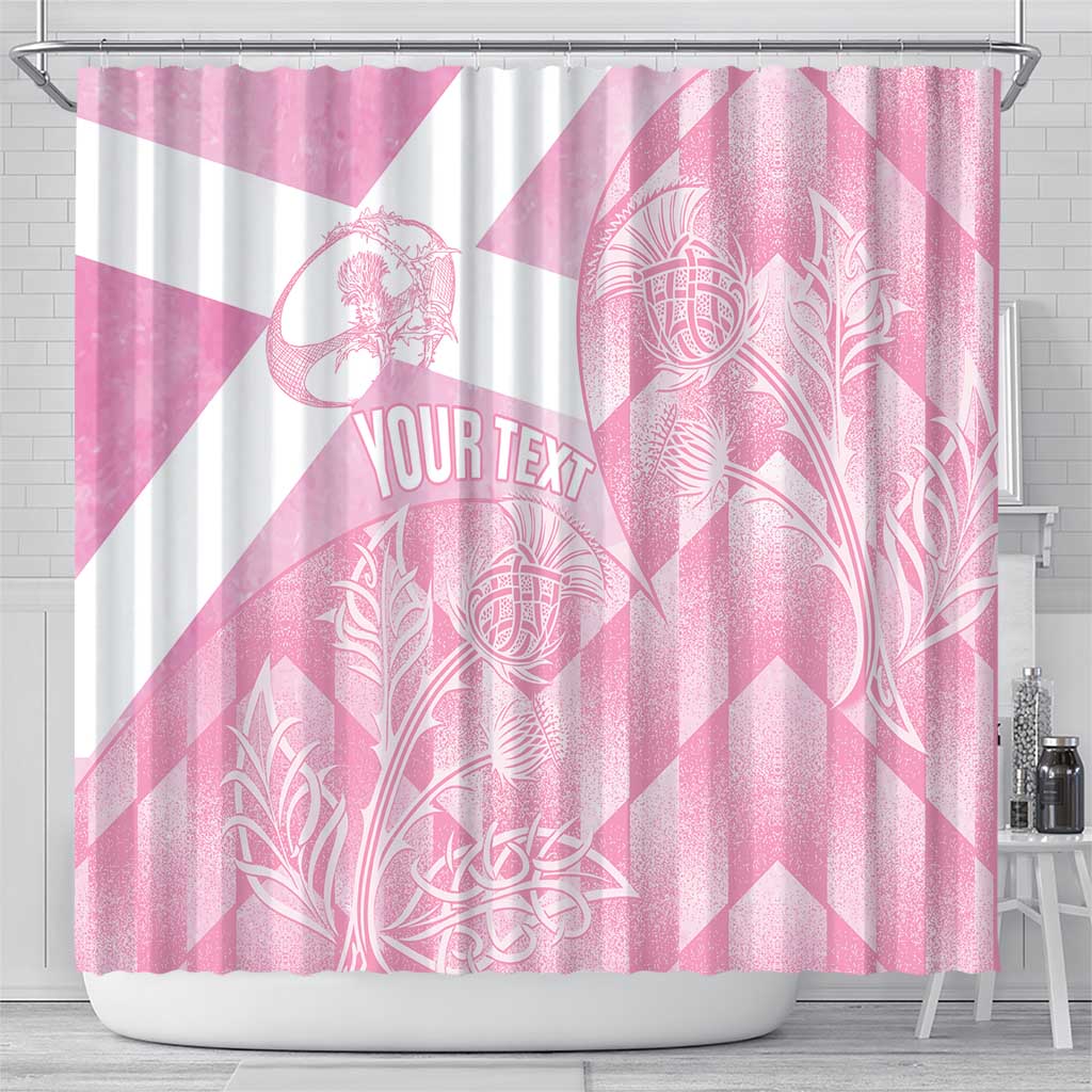 Scotland Rugby Custom Shower Curtain Go Scottish Thistle Pink Version - Wonder Print Shop