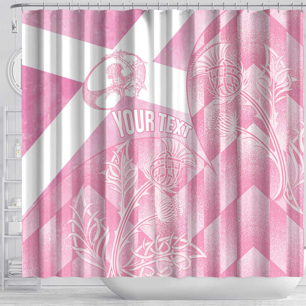 Scotland Rugby Custom Shower Curtain Go Scottish Thistle Pink Version - Wonder Print Shop