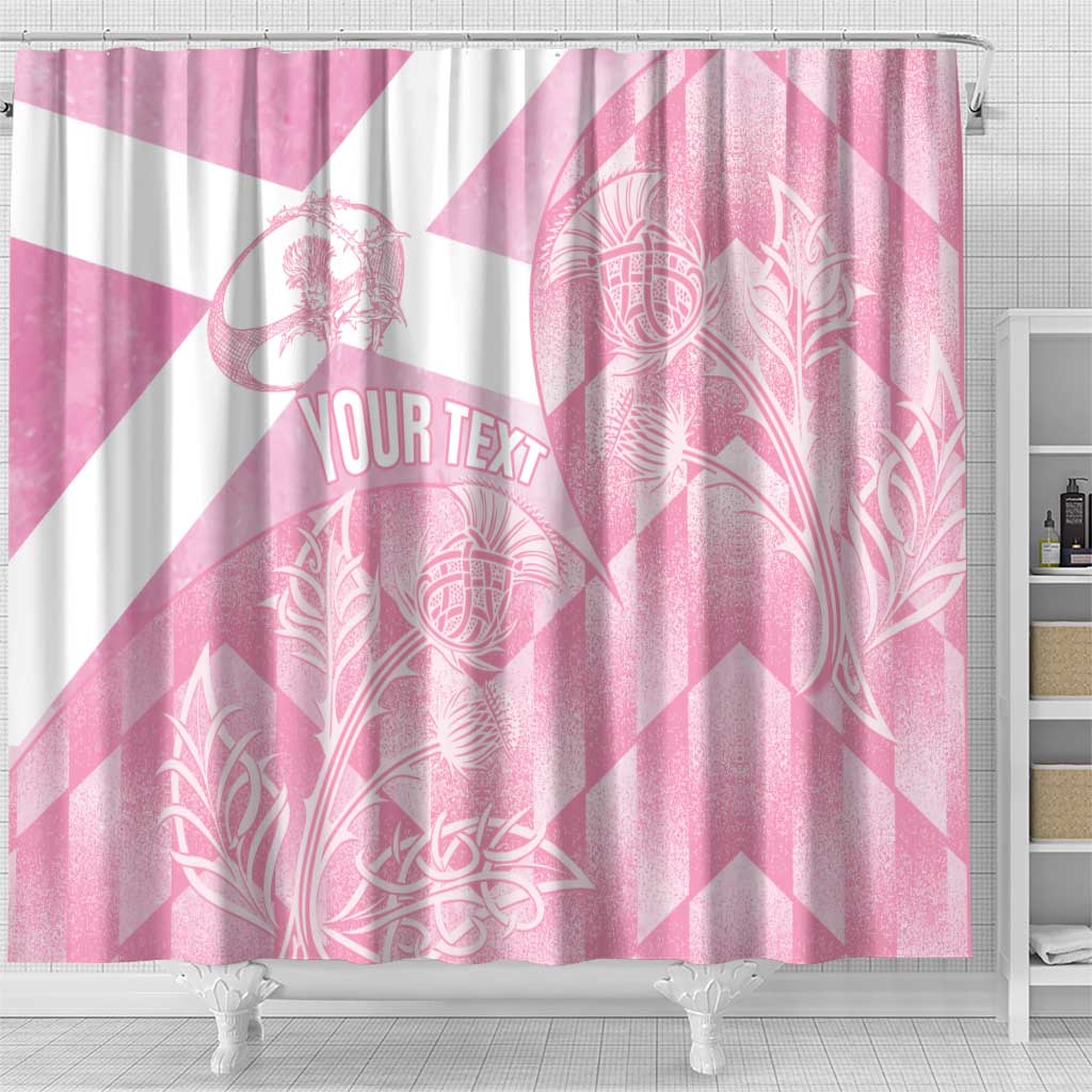Scotland Rugby Custom Shower Curtain Go Scottish Thistle Pink Version - Wonder Print Shop