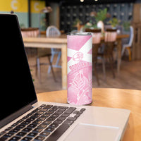 Scotland Rugby Custom Skinny Tumbler Go Scottish Thistle Pink Version - Wonder Print Shop