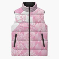 Scotland Rugby Custom Sleeveless Puffer Jacket Go Scottish Thistle Pink Version - Wonder Print Shop
