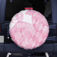 Scotland Rugby Custom Spare Tire Cover Go Scottish Thistle Pink Version - Wonder Print Shop