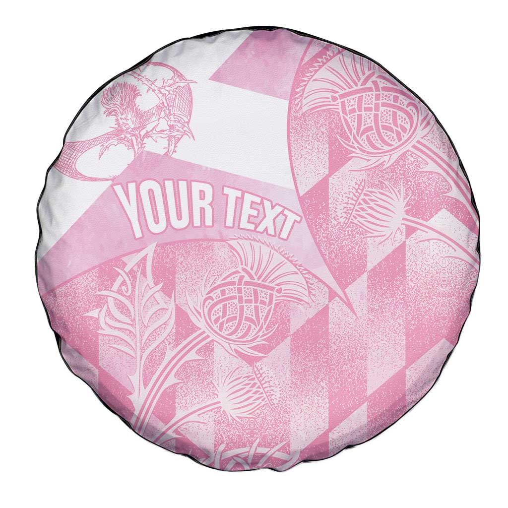 Scotland Rugby Custom Spare Tire Cover Go Scottish Thistle Pink Version - Wonder Print Shop