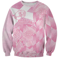 Scotland Rugby Custom Sweatshirt Go Scottish Thistle Pink Version - Wonder Print Shop