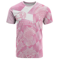 Scotland Rugby Custom T Shirt Go Scottish Thistle Pink Version - Wonder Print Shop