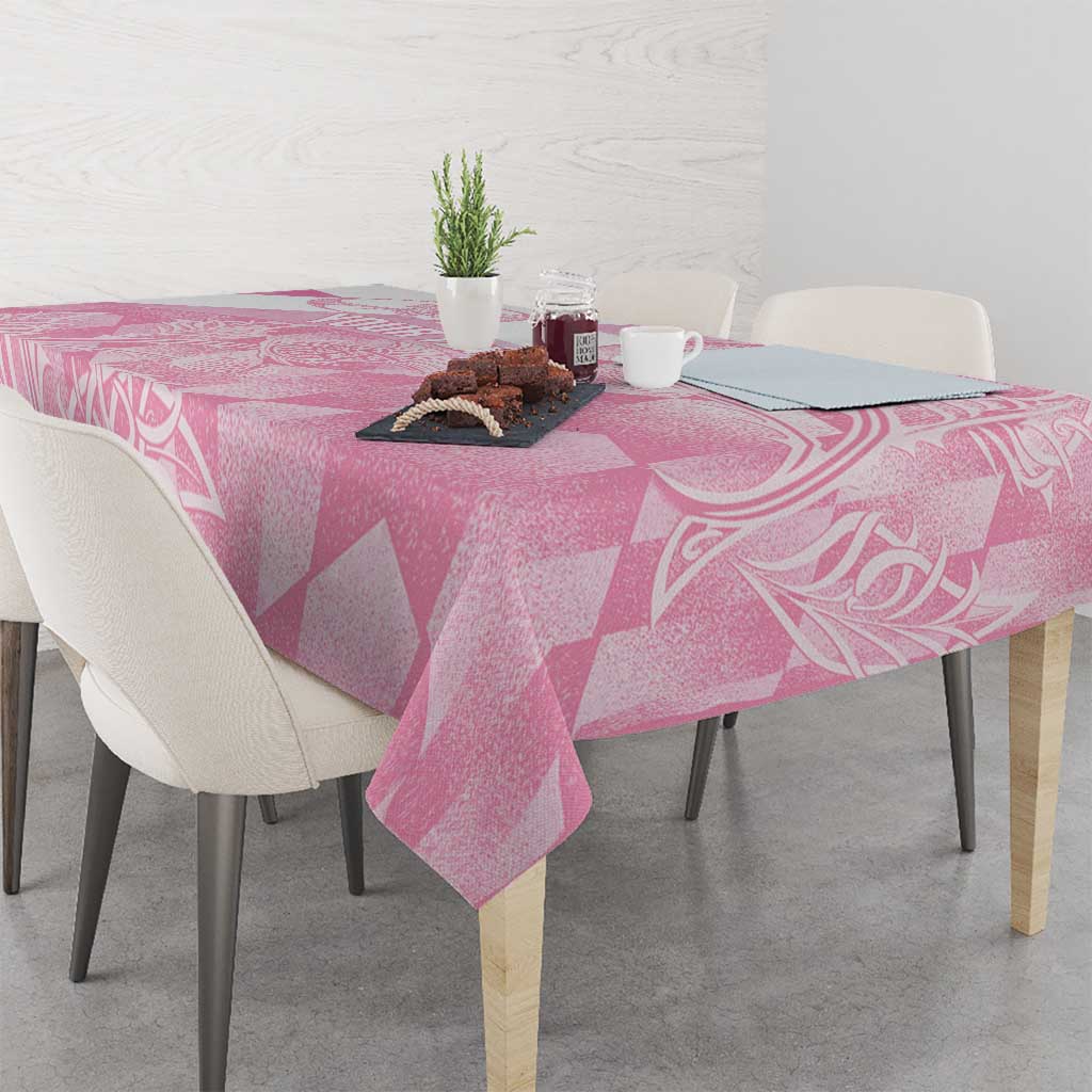 Scotland Rugby Custom Tablecloth Go Scottish Thistle Pink Version - Wonder Print Shop