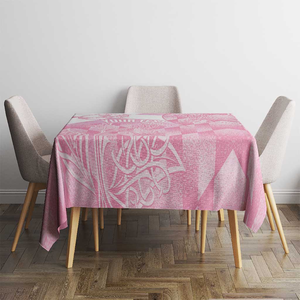 Scotland Rugby Custom Tablecloth Go Scottish Thistle Pink Version - Wonder Print Shop