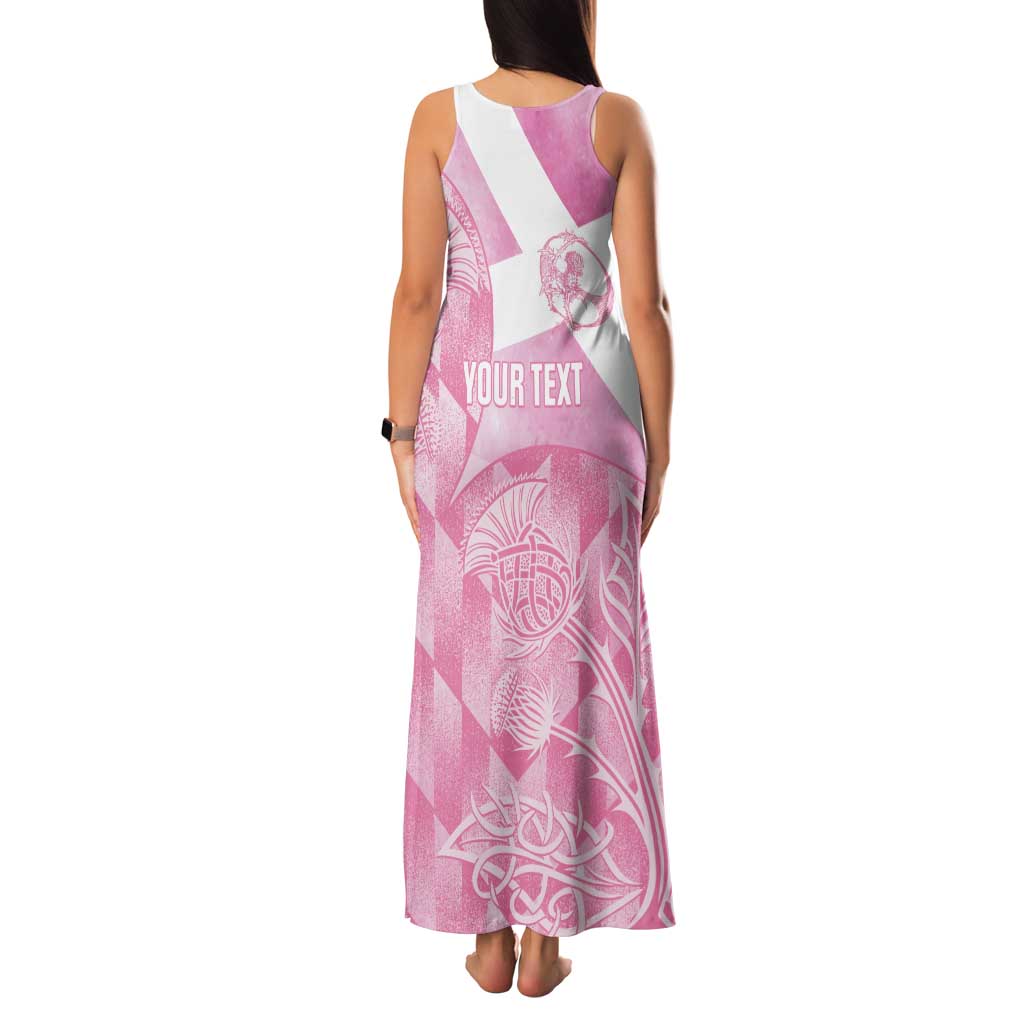 Scotland Rugby Custom Tank Maxi Dress Go Scottish Thistle Pink Version - Wonder Print Shop