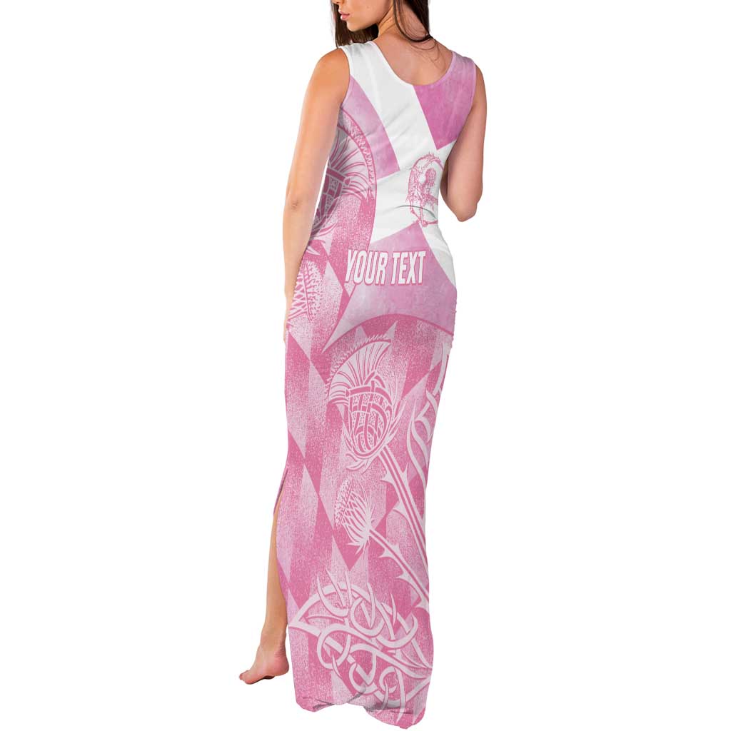 Scotland Rugby Custom Tank Maxi Dress Go Scottish Thistle Pink Version - Wonder Print Shop