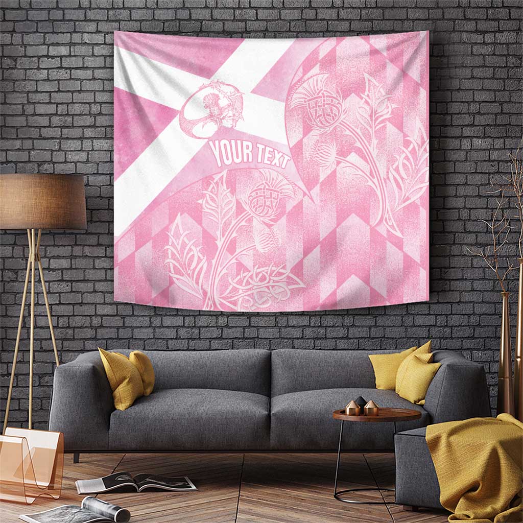Scotland Rugby Custom Tapestry Go Scottish Thistle Pink Version - Wonder Print Shop